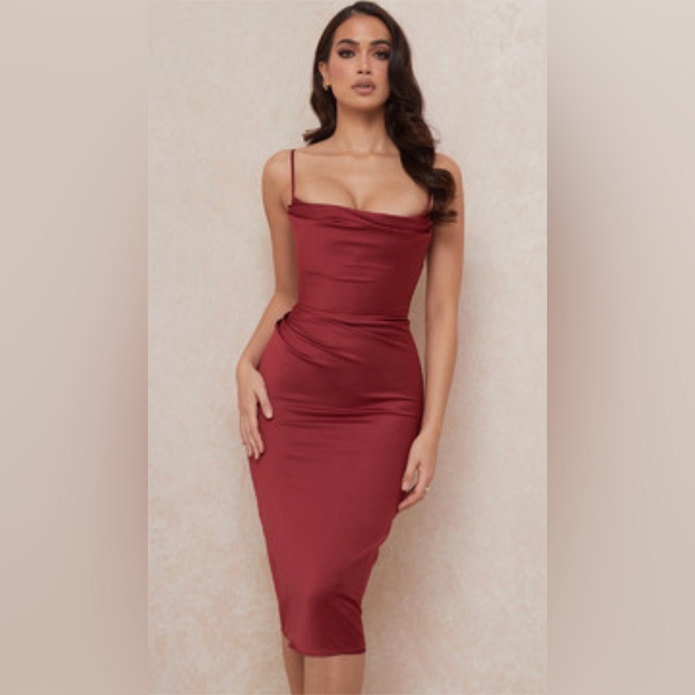 Satin corset midi dress